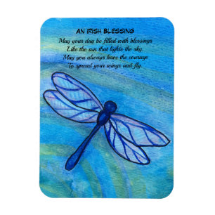 Irländska Blå Modigare Dragonfly Idéational Magnet