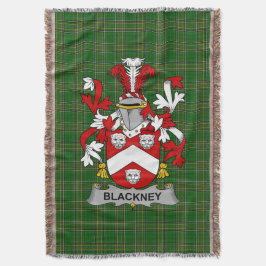 Irländska Blackney Coat of Arms Familjevapen Irlan Filt