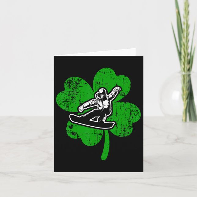 Irländska blad snowboard St. Patrick's Day Grön Gi Kort (Framsida)