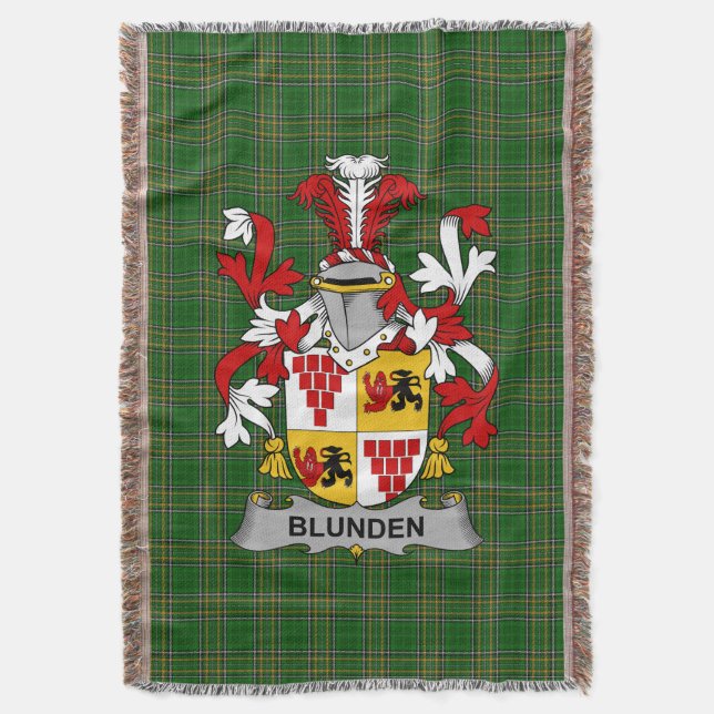 Irländska Blunden familjevapen Irland Filt (Framsidan Vertikal)