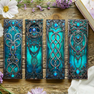 Irländska Bokmärken, Turqoise Silver Celtic Bokmär