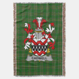 Irländska Cadwell eller Caddell familjevapen Crest Filt