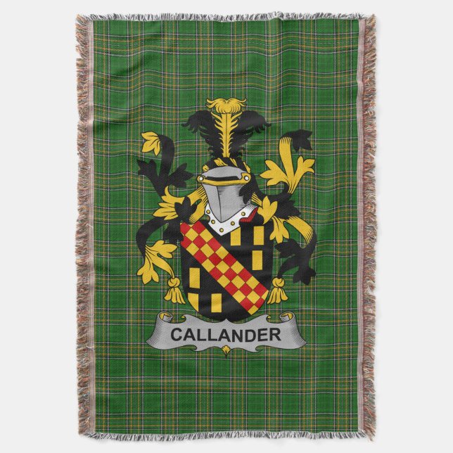 Irländska Callander Coat of Arms familjevapen Irla Filt (Framsidan Vertikal)