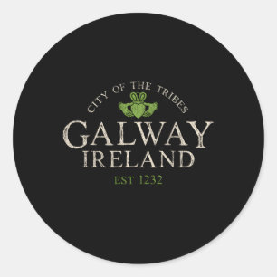 Irländska Claddagh Galway Irland Runt Klistermärke