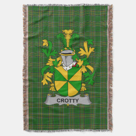 Irländska Crotty eller O_Crotty familjevapen Crest Filt