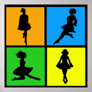 irländska dansareSilhouettes för iDance Poster