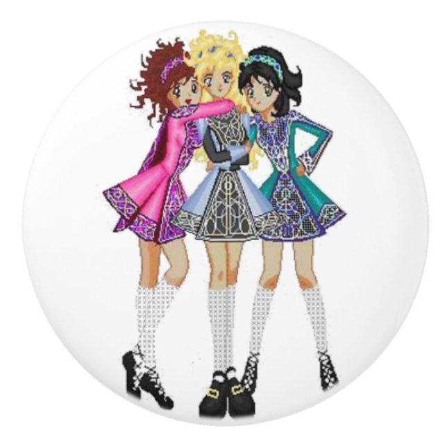 Irländska dansenhetshandtag knopp (Framsidan)