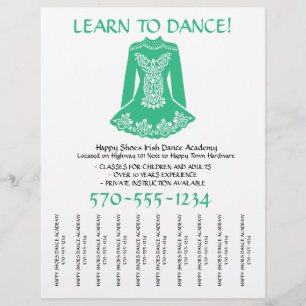 Irländska dansslessons klass Tear Off Strips Flyer