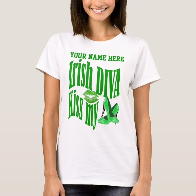 Irländska den min divakyssen skor tee shirt (Framsida)
