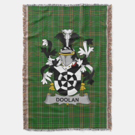 Irländska Doolan eller O_Doolan familjevapen Crest Filt