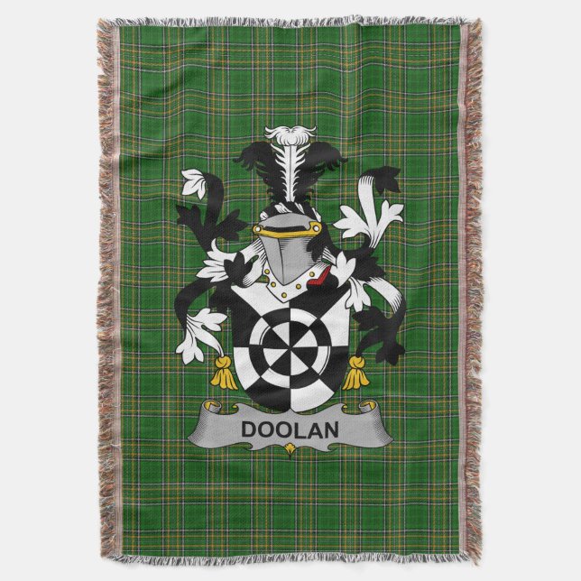 Irländska Doolan eller O_Doolan familjevapen Crest Filt (Framsidan Vertikal)