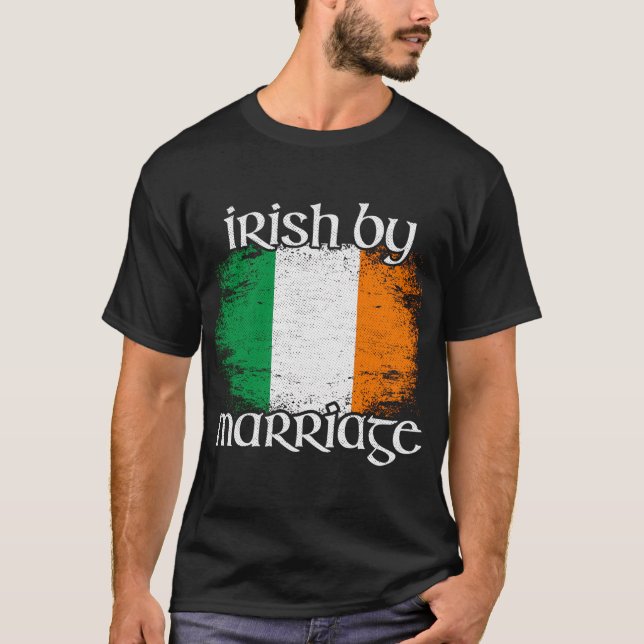 Irländska efter Giftermål Irish Flagga T Shirt (Framsida)