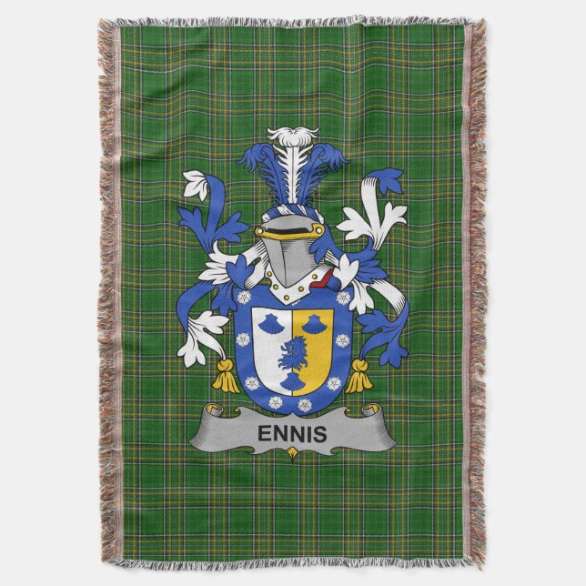 Irländska Ennis familjevapen Irland Filt (Framsidan Vertikal)