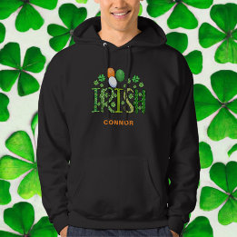 Irländska Färg Klöver (tillval) Namn St patrick's  Hoodie
