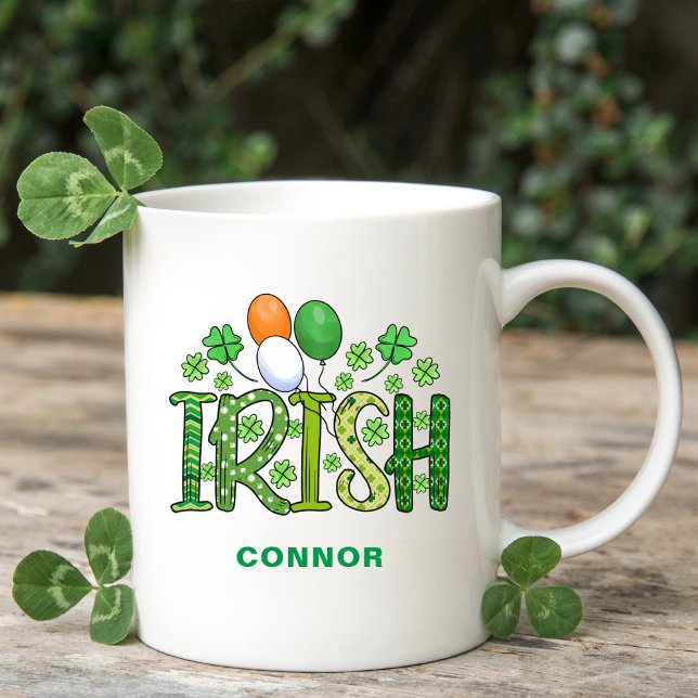 Irländska Färg Klöver (tillval) Namn St patrick's  Kaffemugg (Skapare uppladdad)