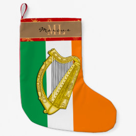 Irländska Flagga, Irland, monogram, harp Liten Julstrumpa