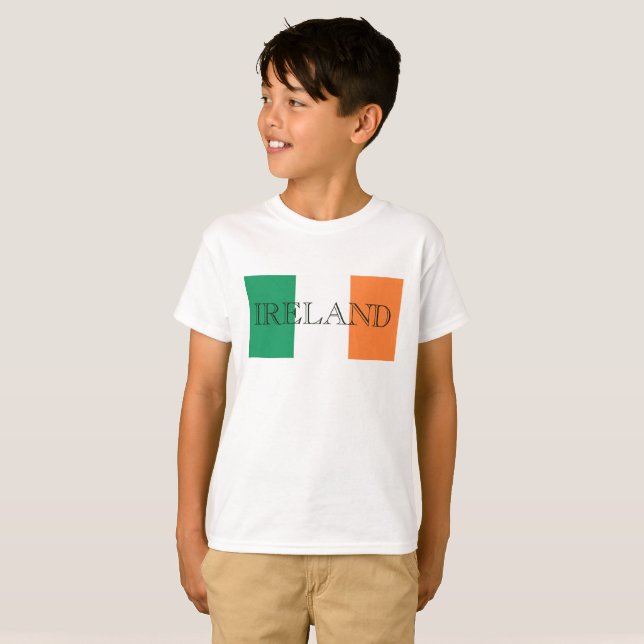 Irländska Flagga Irland T Shirt (Hel framsida)