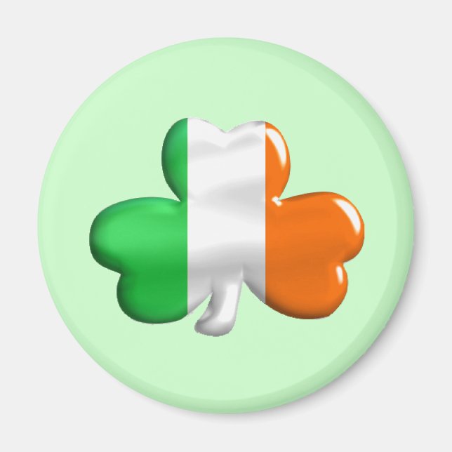 Irländska Flagga Klöver Magnet (Framsidan)