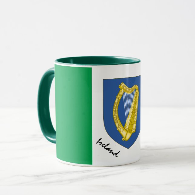 Irländska Flagga och irländskt patriot/sportpatrio Mugg (Framsida vänster)