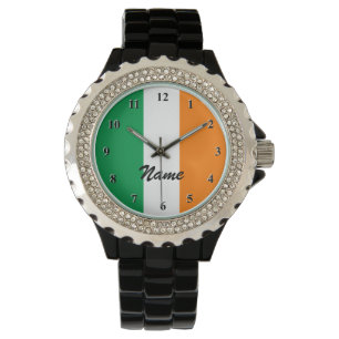 Irländska flaggaklockor Personalizable med namn Armbandsur
