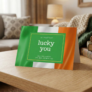Irländska flaggan St. Patrick's Day kort