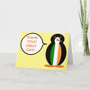 Irländska flaggan talande Ms. Penguin Tack Kort