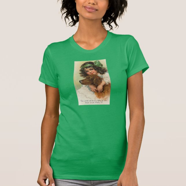Irländska flicka med hennes hund t-shirt (Framsida)