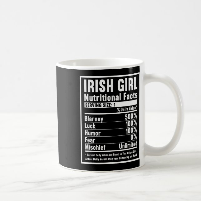 Irländska Flickans Näringsfakta  Kaffemugg (Höger)