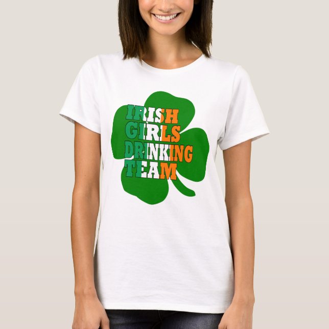 Irländska flickor som dricker lag St Pats Tee (Framsida)