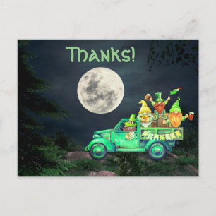 Irländska Gnomes och Full Moon-tack! Tack Vykort