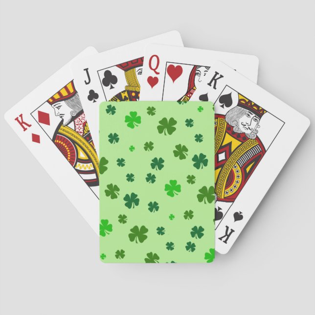 Irländska gröna Shamrock-spelkort Casinokort (Baksidan)