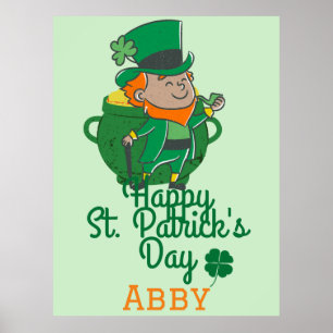 Irländska grönten hade tur Shamrock St. Patrick's Poster
