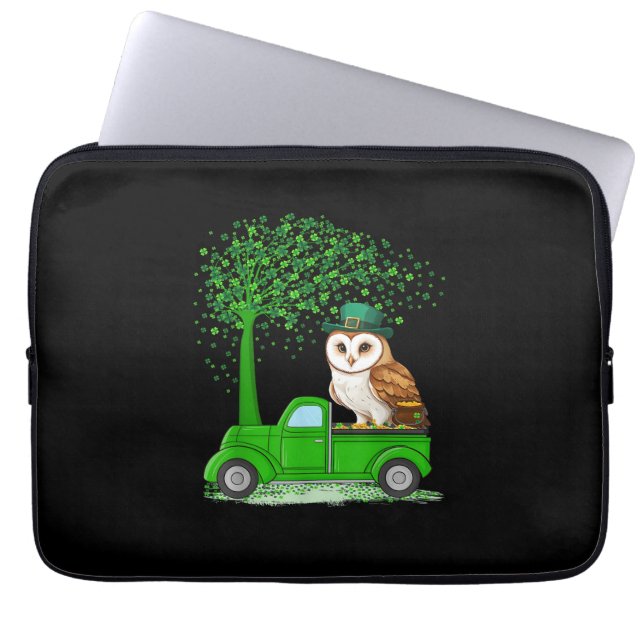 Irländska Grönten Lastbil på Uggla Bird St patrick Laptop Fodral (Framsidan)