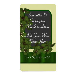 Irländska grönten schamprock bröllop vin flaska fraktsedel