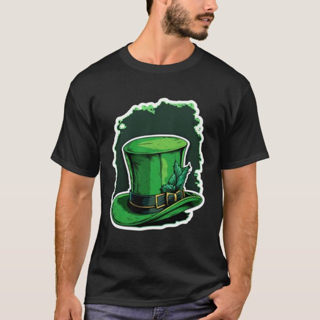 Irländska Grönten Top hat St patrick's day St Patr T Shirt (Framsida)