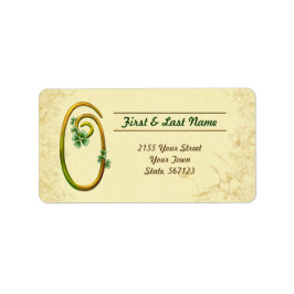 Irländska Guld Monogram 0-etikett Adressetikett