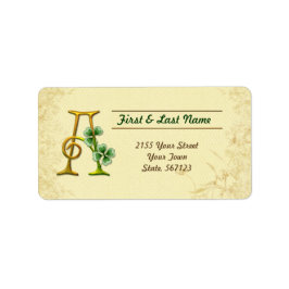 Irländska Guld Monogram A-etikett Adressetikett