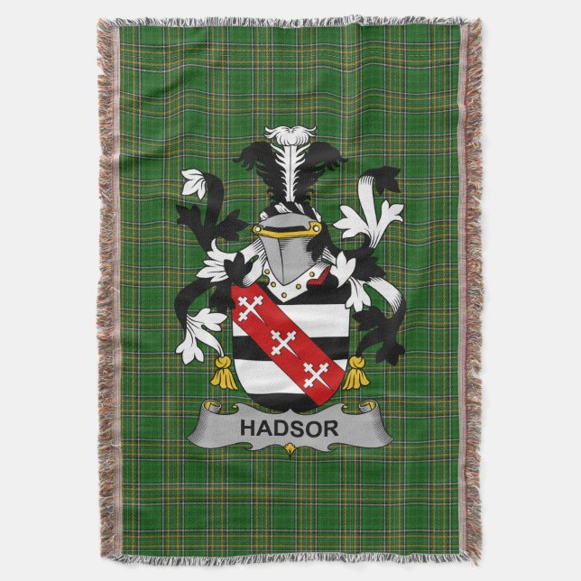 Irländska Hadsor familjevapen Irland Filt (Framsidan Vertikal)