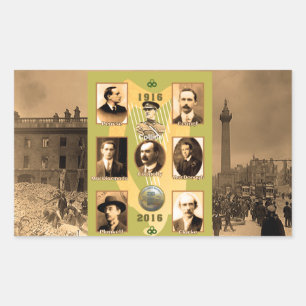 Irländska Heroes-bilder för Rectangle-Stickers-Glo Rektangulärt Klistermärke
