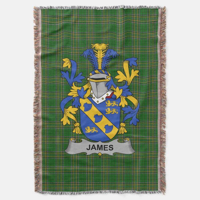Irländska James familjevapen Irland Filt (Framsidan Vertikal)