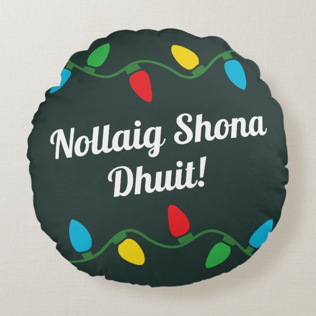 Irländska juldekretet Pillow Rund Kudde (Framsidan)