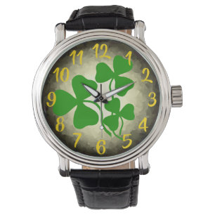 Irländska kaffskammaren/grönt klöver, Irland, rött Armbandsur