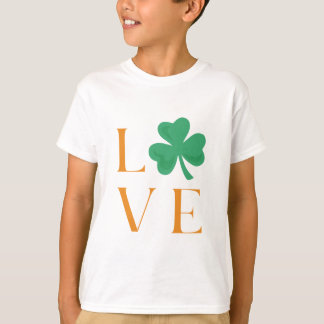 Irländska Kärlek Klöver Shamrock-Grönten och Orang T Shirt