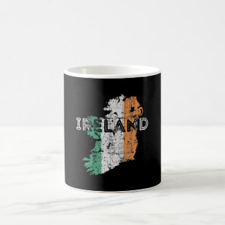 Irländska Karta och Flagga Souvenir Distress Irlan Kaffemugg