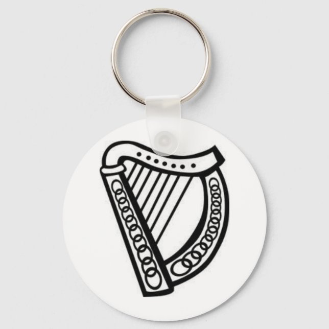 Irländska/keltiska Harp-symbolen för Irland Nyckelring (Framsida)