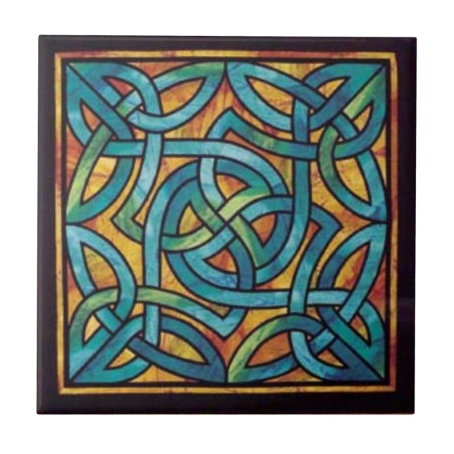 Irländska keltiska Knot Design Ceramic Tile Kakelplatta (Framsidan)