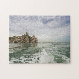 Irländska klippor under en molnig himmel pussel