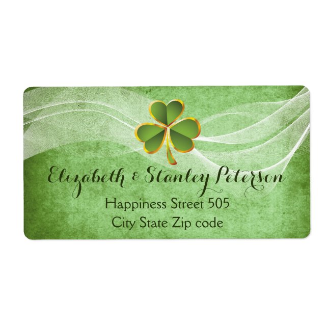 Irländska klöver och vita slöja grönt Irländska br Fraktsedel (Framsidan)