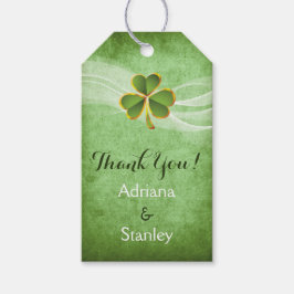 Irländska klöver & veil bröllop Tack Presentetikett