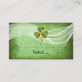 Irländska klöver & Veil grönt Irish bröllop place Placeringskort